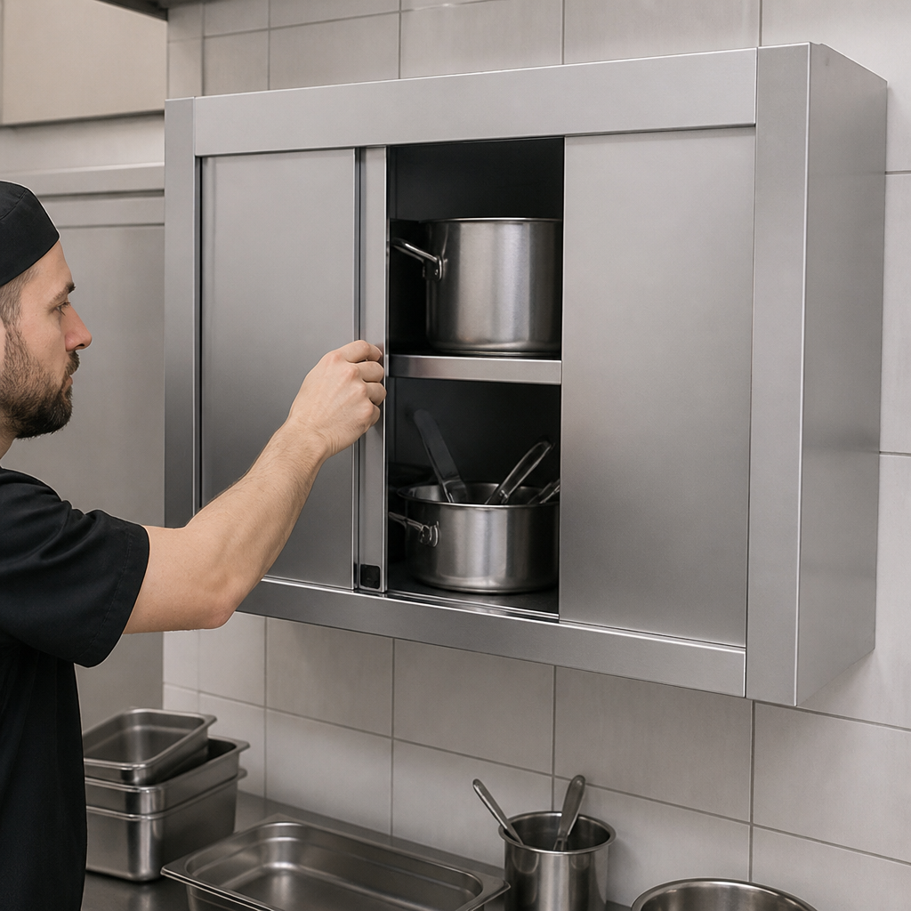 Commercial stainless steel wall cupboard 650x900x400mm