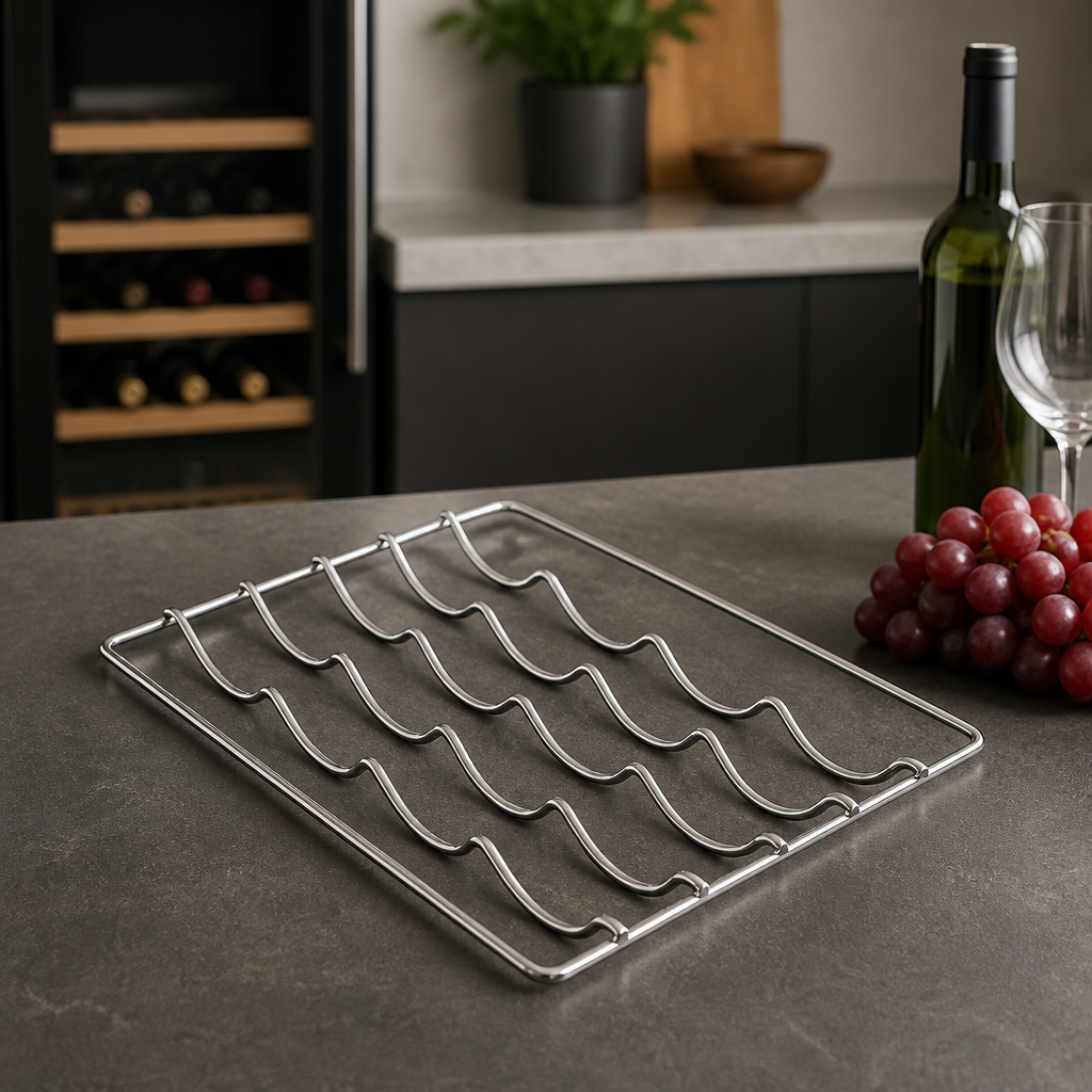 Commercial scalloped wine shelf for double door coolers