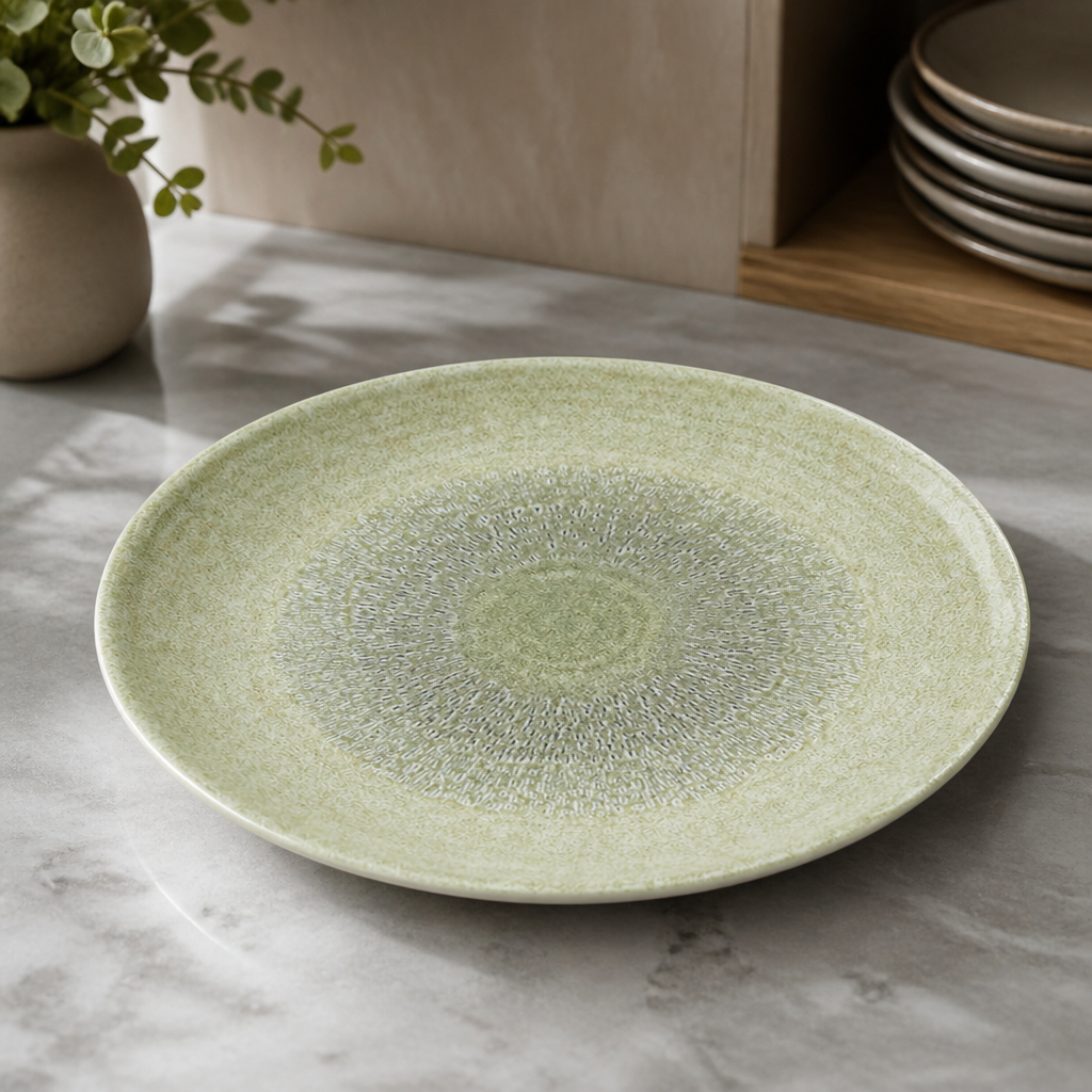 Commercial Coupe Plates 295mm Green Organic 12 Pack