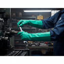 Premium Elbow-Length Nitrile Chemical-Resistant Gloves with Abrasion Resistance and Comfort for Heavy-Duty Use
