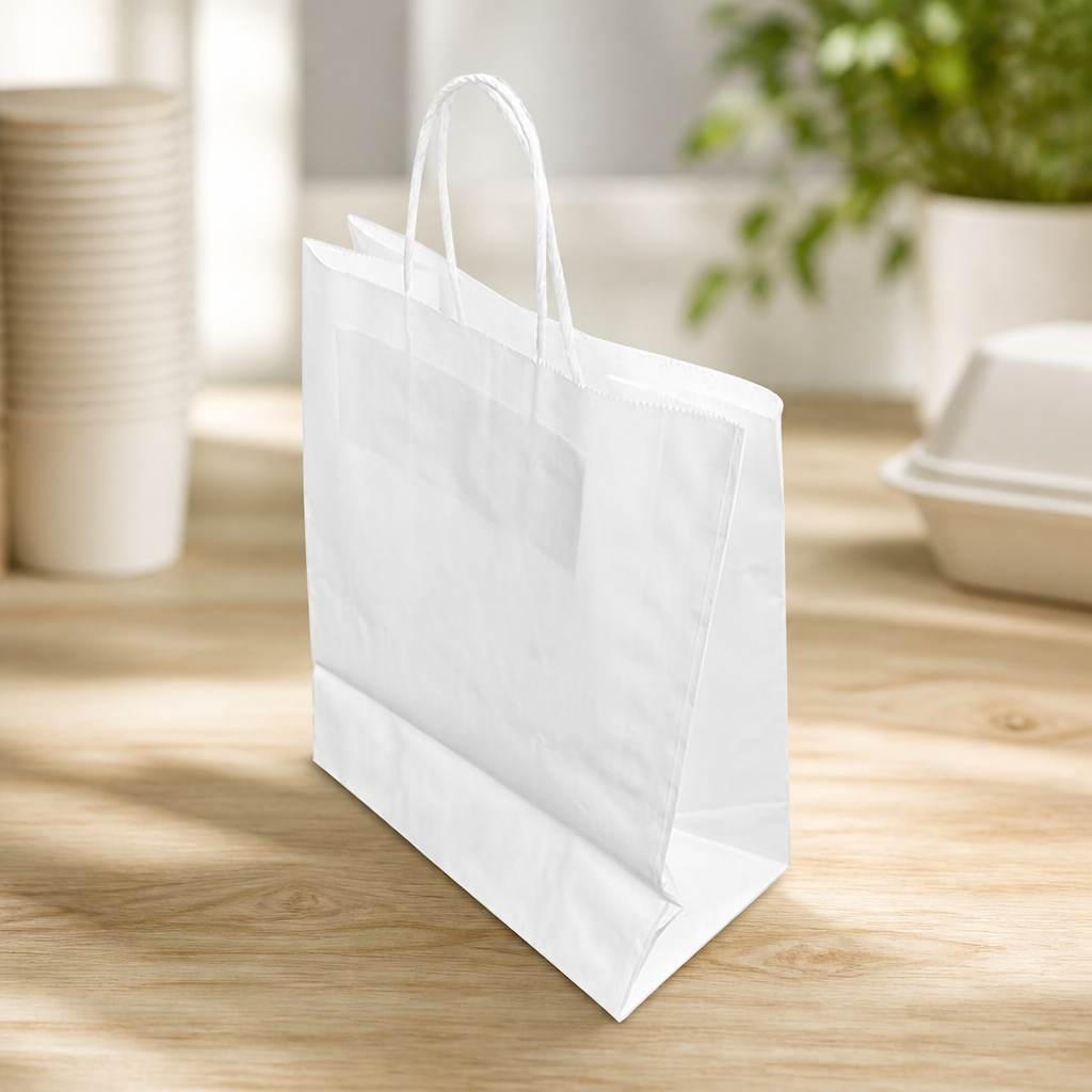 Large Recyclable Paper Bags 250 Pack for Catering Use