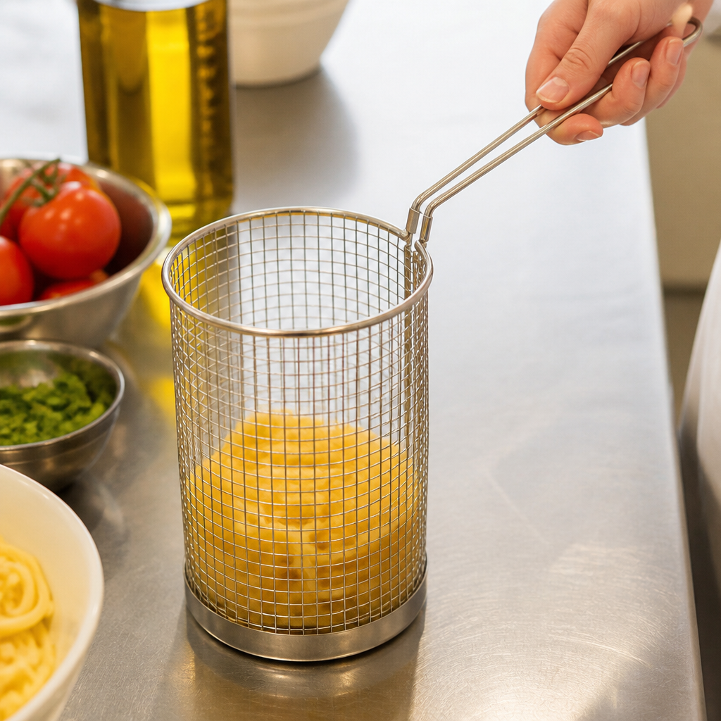 Commercial Stainless Steel Spaghetti Basket 12cm Durable Utensil