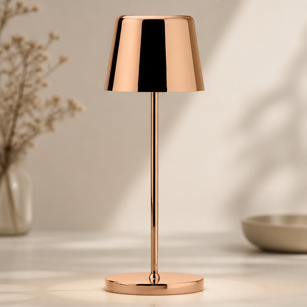 Micro LED Cordless Table Lamp 210mm Copper (6 Pack)