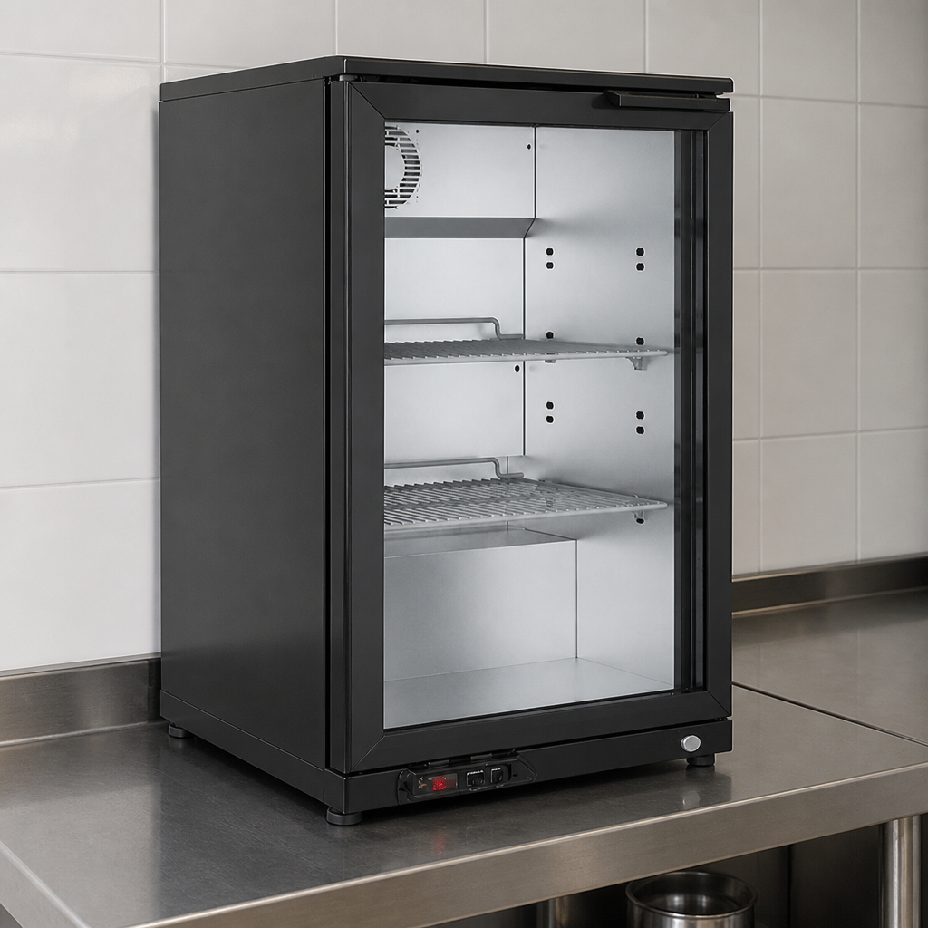 Commercial Back Bar Cooler 137Ltr Single Door 900mm Height