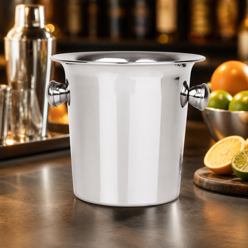Mini Fluted Stainless Steel Ice Bucket 1.5L for commercial use