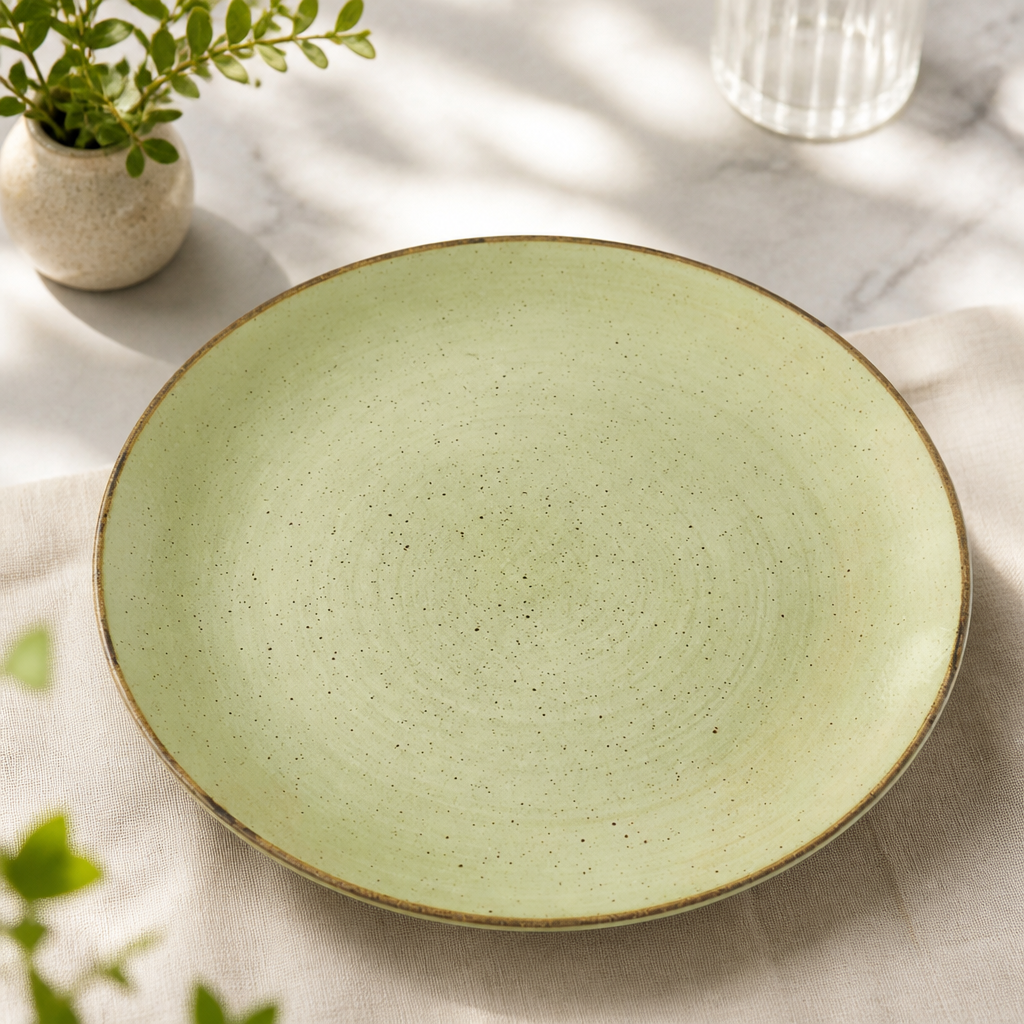 Commercial Raw Green Coupe Plates 285mm 12 Pack
