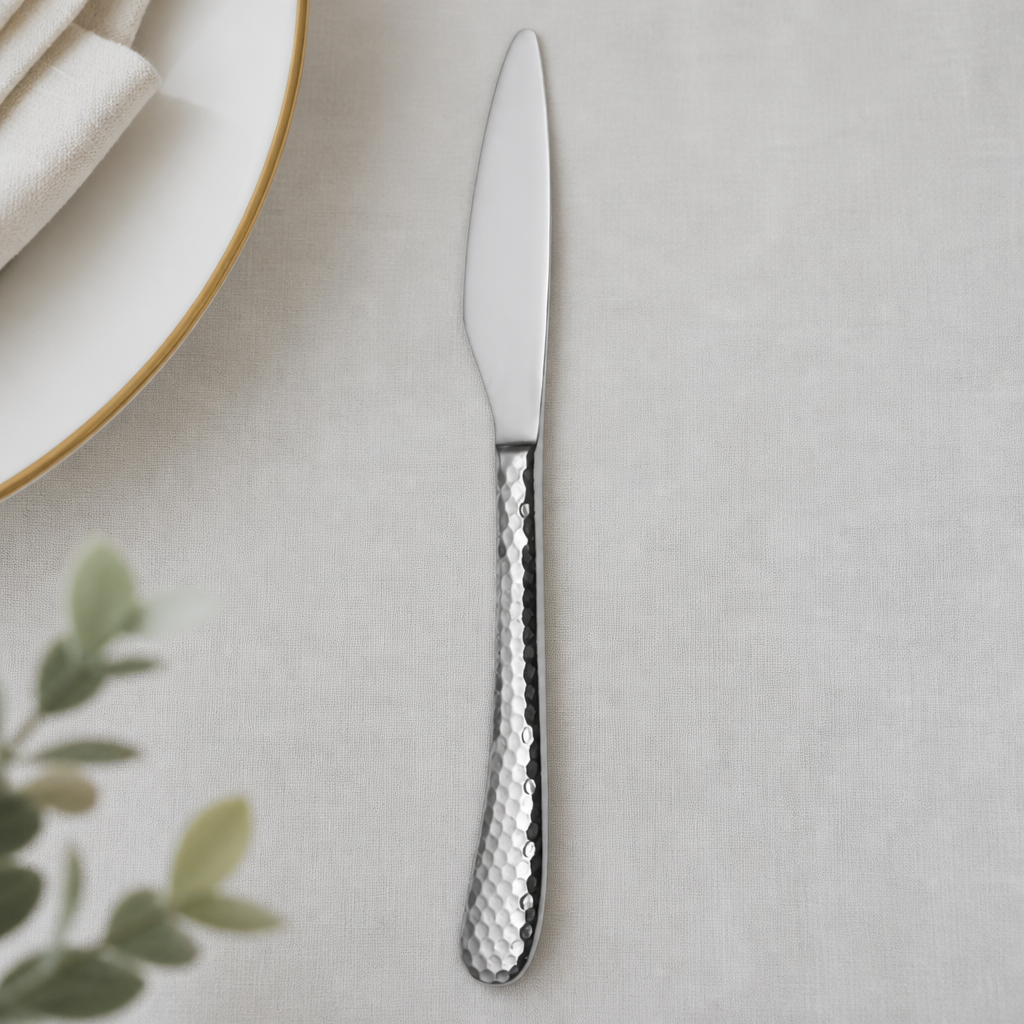Commercial Dessert Knives Set of 12 - Rustic Stainless Steel