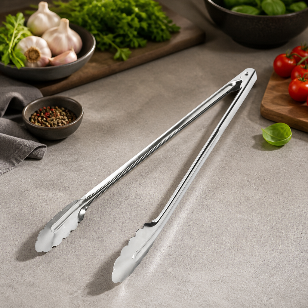 400mm stainless steel utility tongs for commercial kitchen use