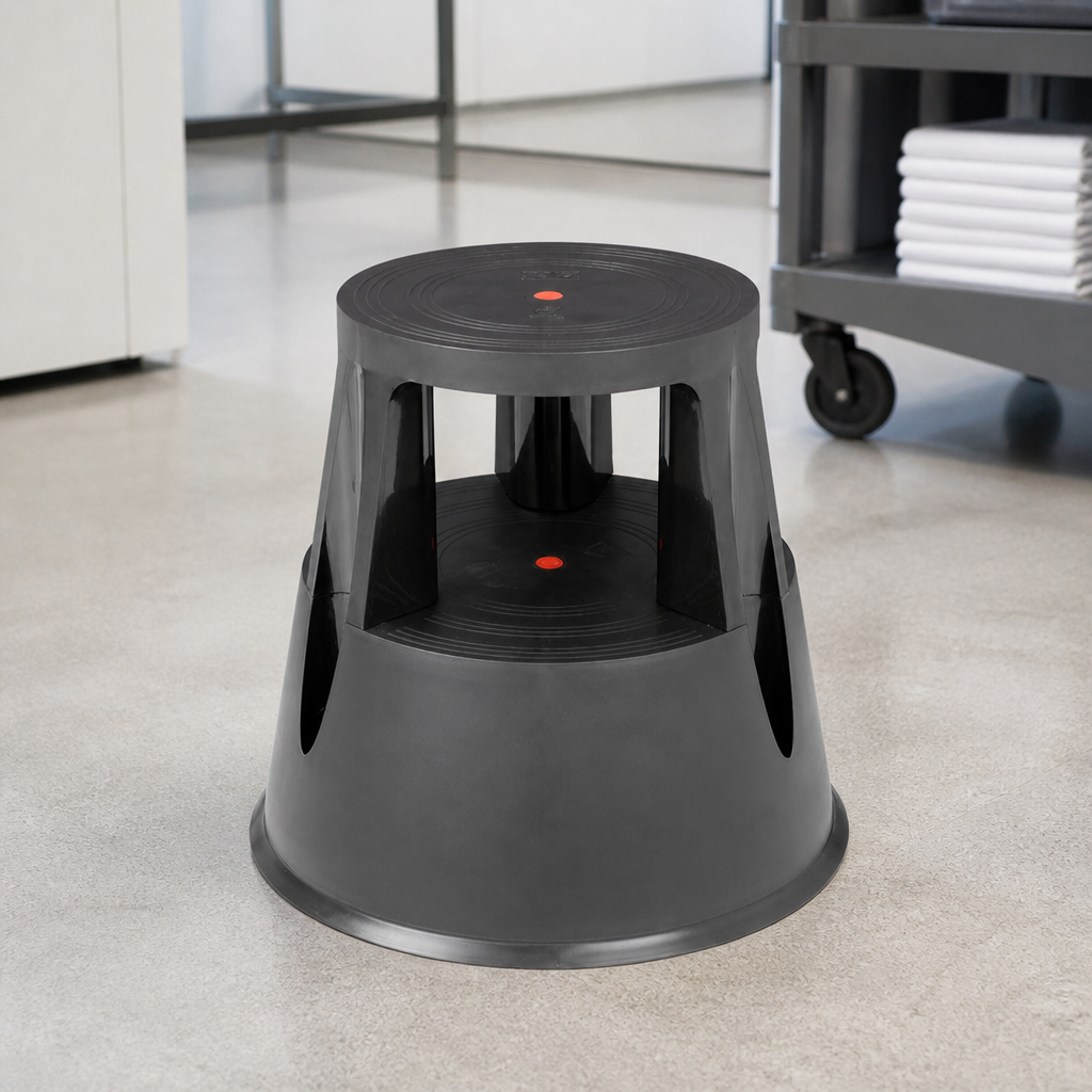 Commercial Kick Step Stool Black 432mm Lightweight Durable