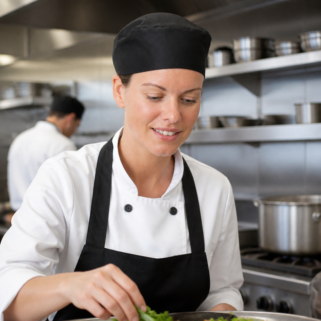 Commercial Chef Skull Caps Black Pack of Two