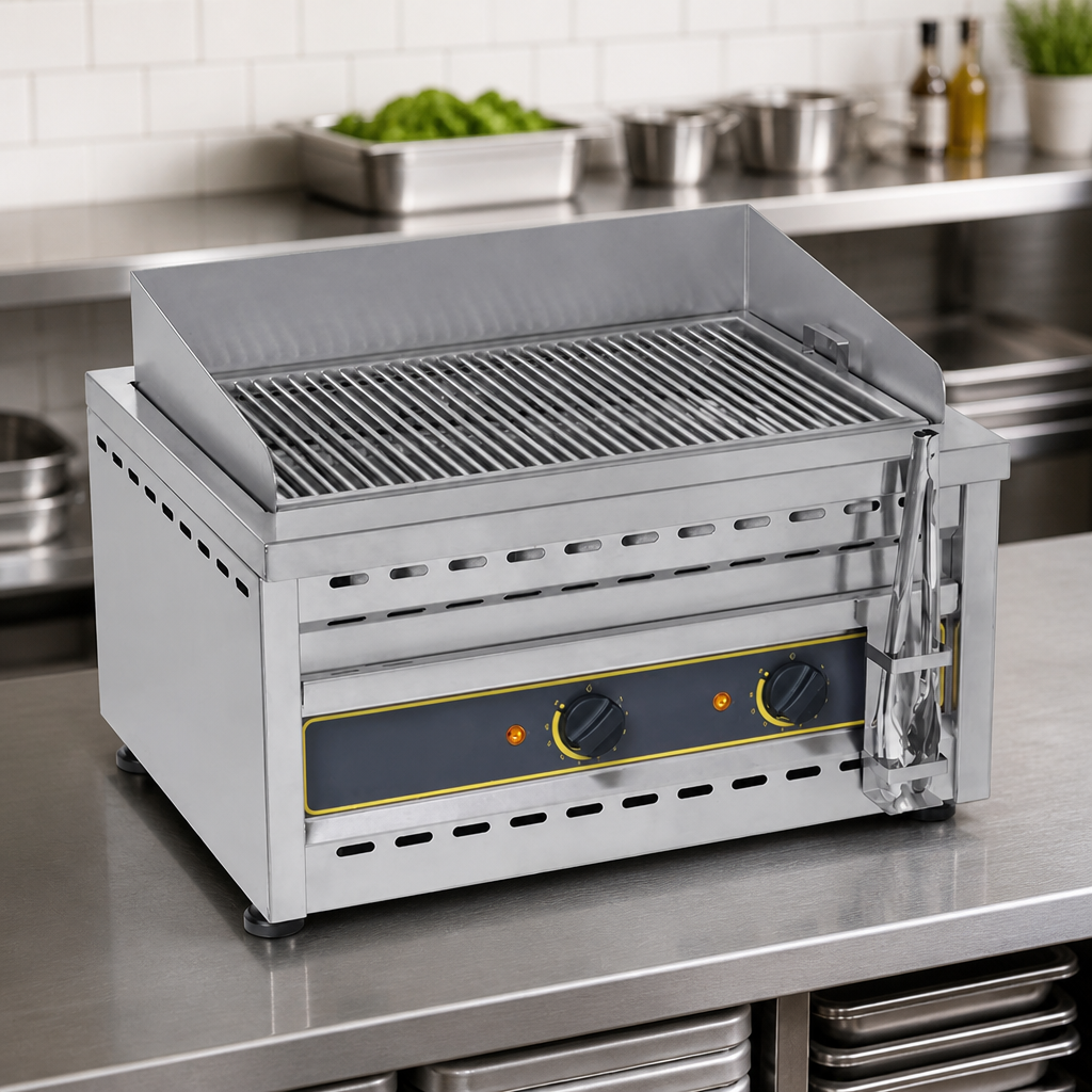 Commercial Electric Chargrill with Two Cooking Zones 7.6kW