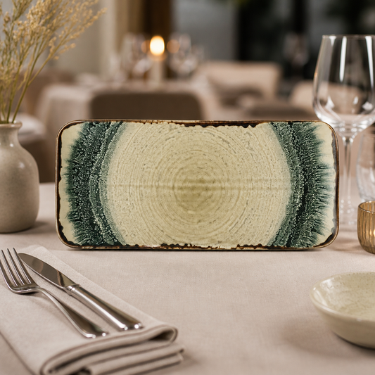 Commercial Rectangular Plates 270x160mm - 6 Pack Organic Design