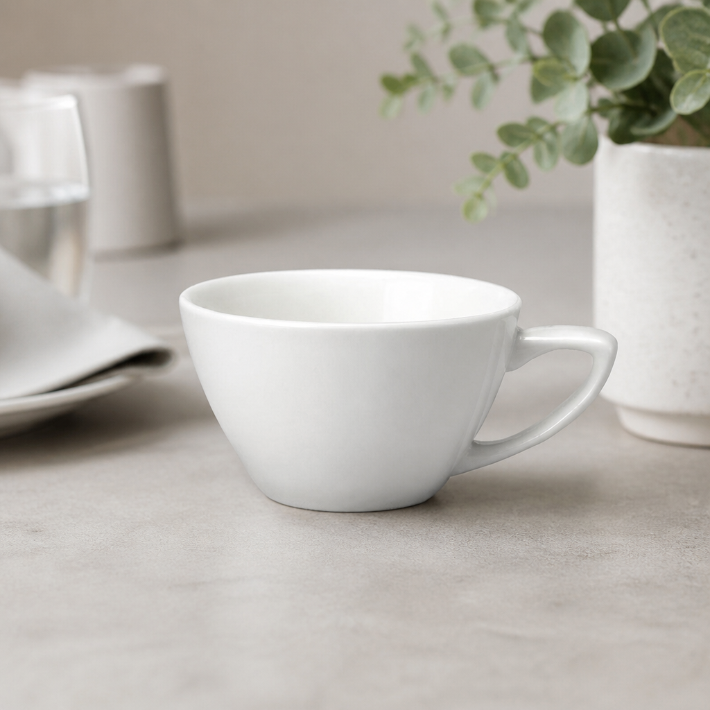 Commercial Cappuccino Cups 185ml - 24 Pack Porcelain Set