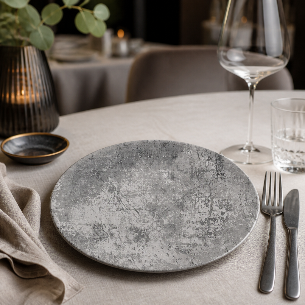 Commercial Vitrified China Plates 203mm Grey 12 Pack