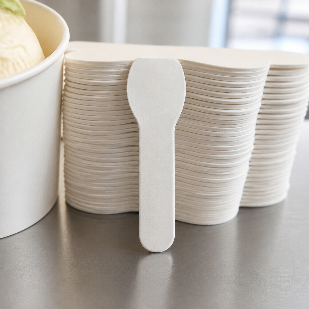 Paper Ice-Cream Spoons 2000 Pack Eco-Friendly Cutlery
