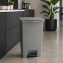 Commercial 50L Slim Step-On Pedal Bin Grey Polyethylene