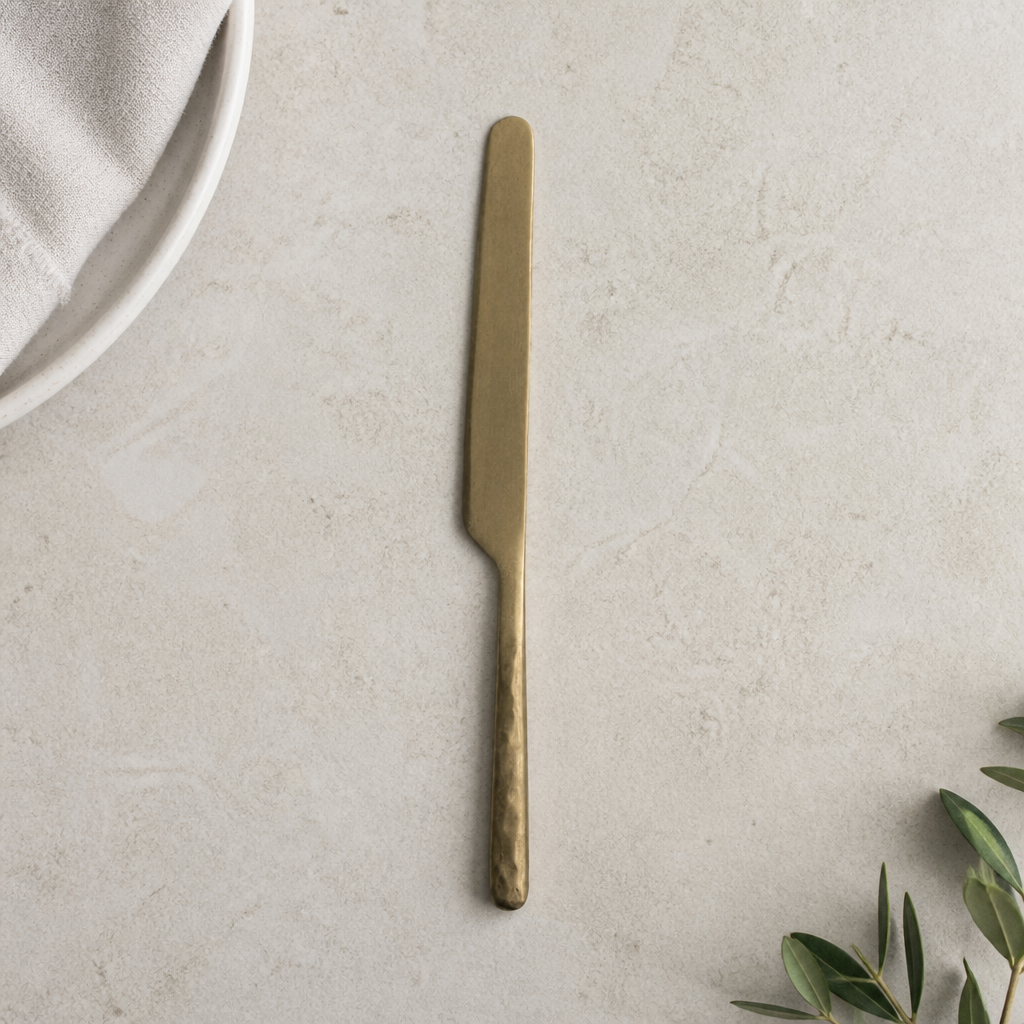 Commercial Vintage Gold Table Knives Set of 12 Stainless Steel