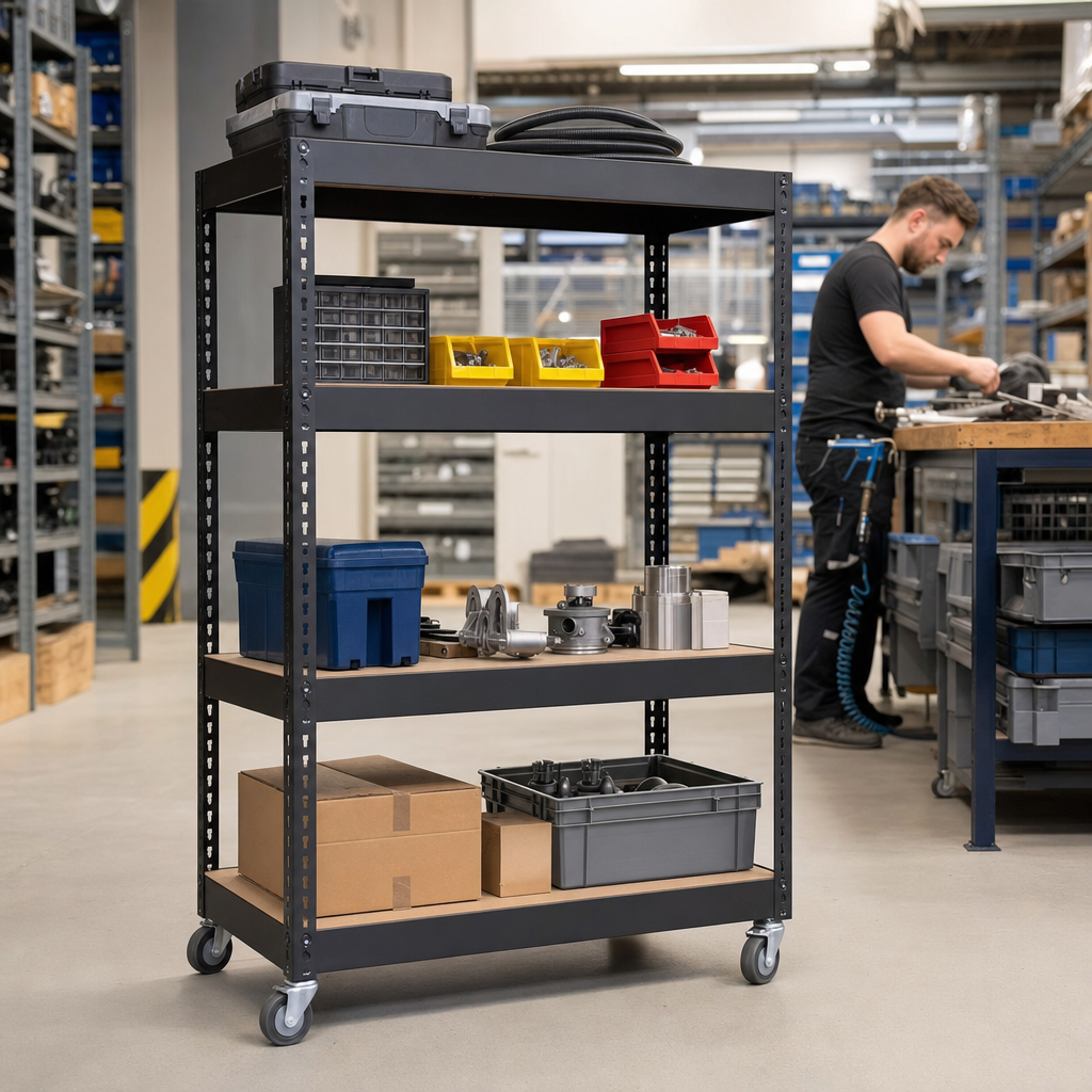 Danish Trolley with 4 Adjustable Shelves 100kg Per Shelf