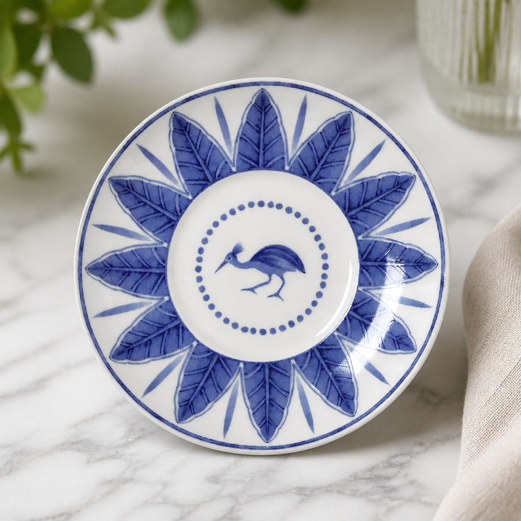 Commercial Espresso Saucers 12 Pack Deep Blue Bone China