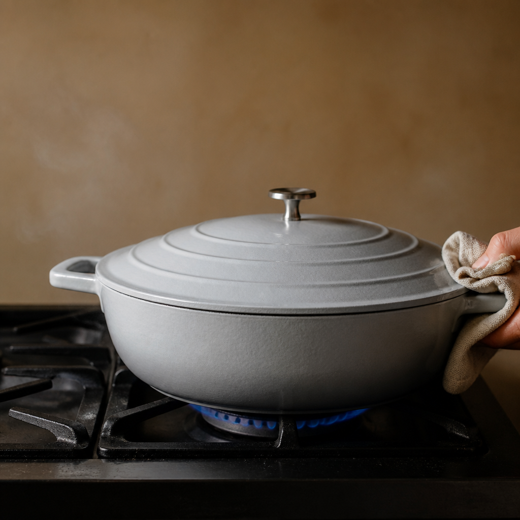 4L Cast Aluminium Grey Ombre Commercial Casserole Dish