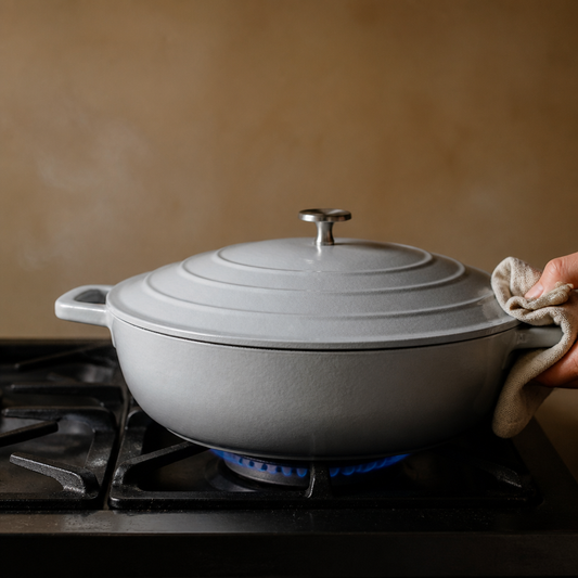 Commercial Casserole Dish 4L Cast Aluminium Grey Ombre