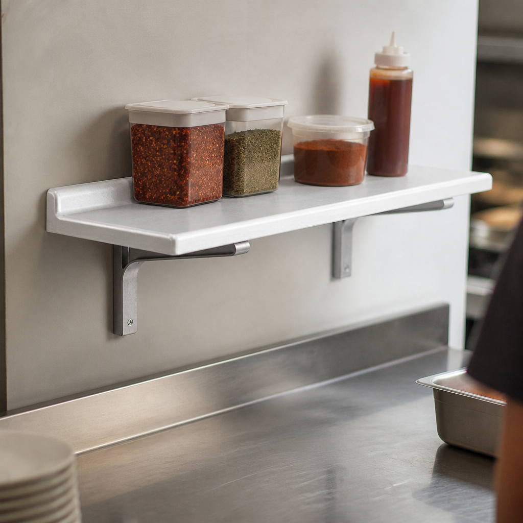 Commercial Wall Shelf 915mm with 68kg capacity for indoor and outdoor use