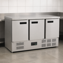 Commercial Triple Door Counter Fridge 368Ltr Capacity