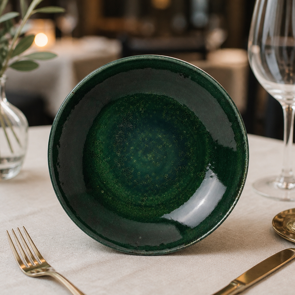 Set of 12 Commercial Coupe Bowls in Burnt Emerald 215mm
