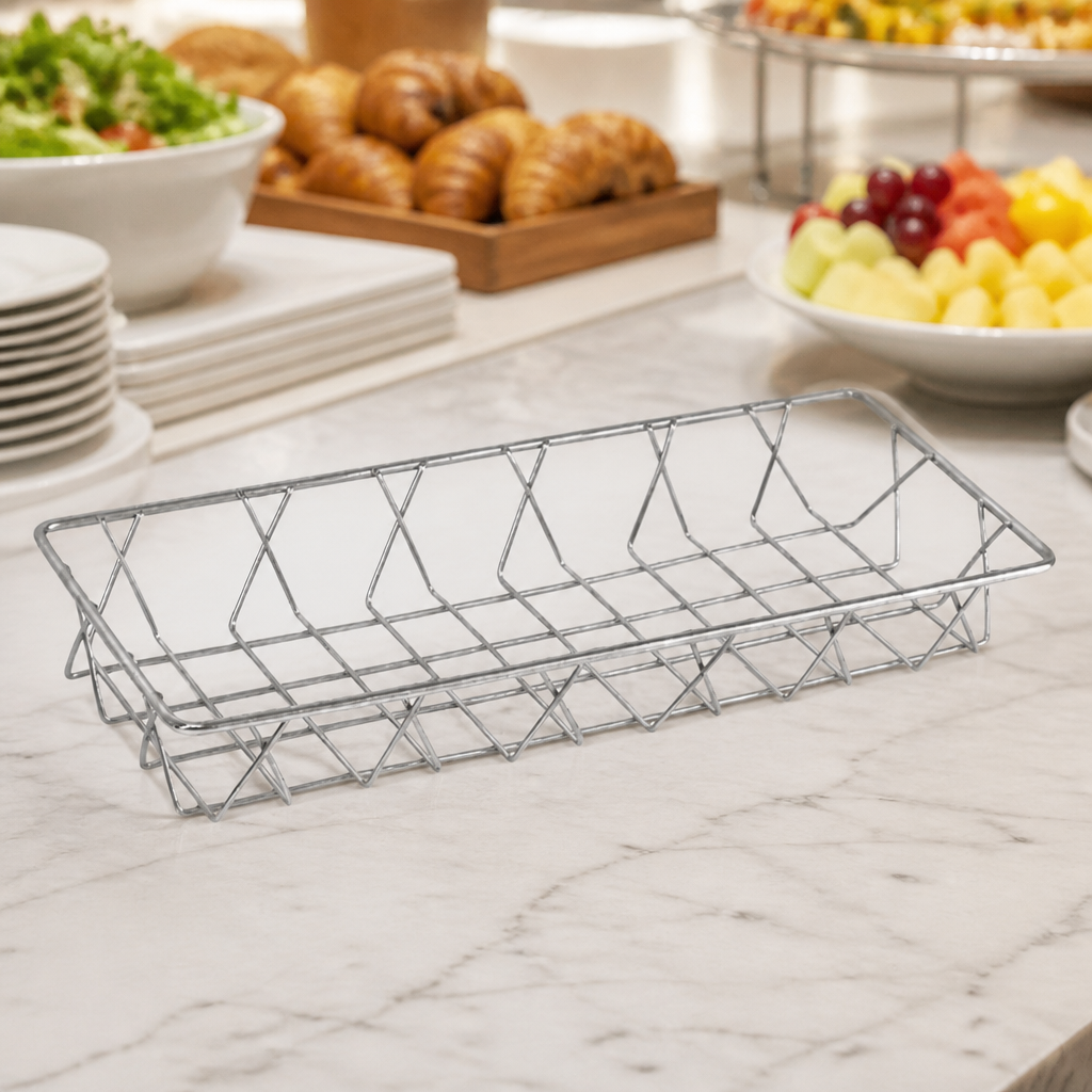 Commercial Stainless Steel Wire Display Basket 350x150x50mm