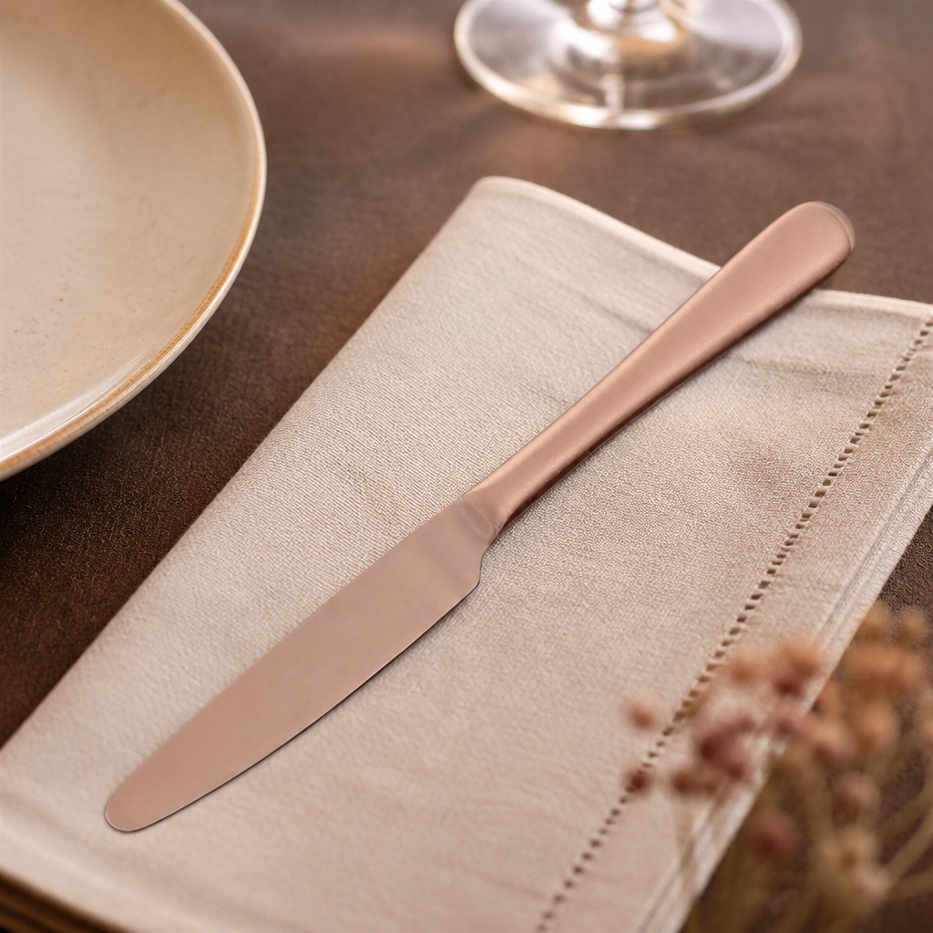 Commercial Copper Table Knives 12 Pack Elegant Rustic Cutlery