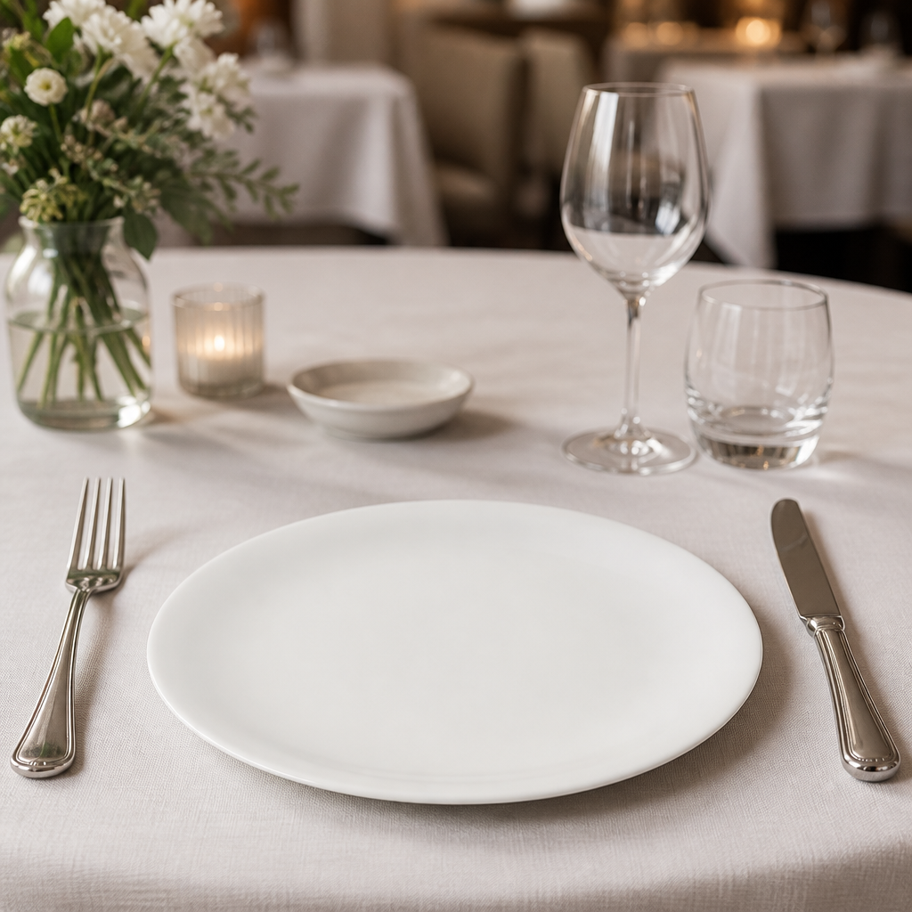 Commercial Bone China Coupe Plates 260mm for fine dining