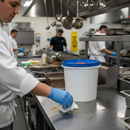 Professional Heavy Duty Surface Wet Wipe Bucket with 500 Biocide Wipes for Food Industry Use