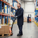 Premium Heavy Duty Warehouse Coat in Navy - 245gsm Polyester/Cotton with Concealed Stud Front and Vented Back