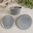 18-Piece Commercial Charcoal Dusk Dinner Set Porcelain