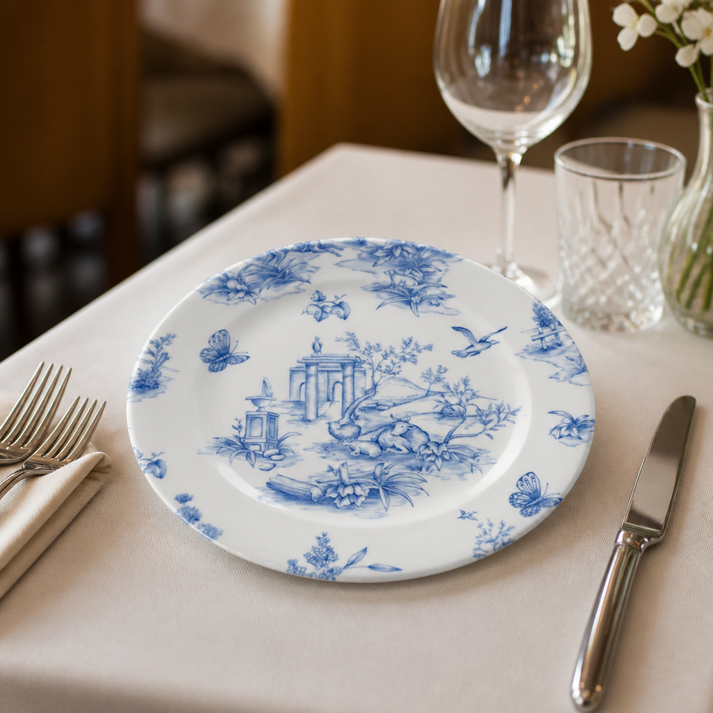 Commercial Vintage Prints Tea Plates 170mm Prague Toile 6 Pack