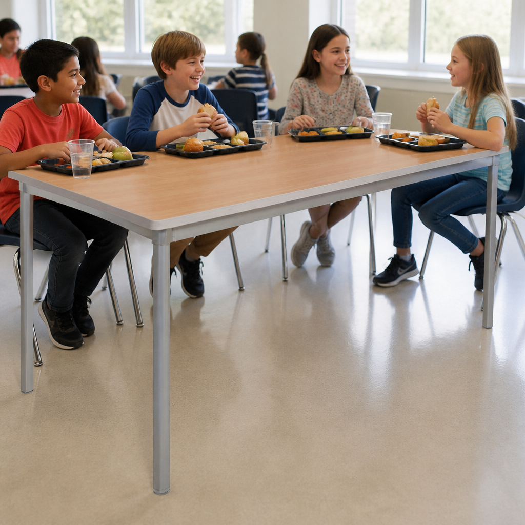 Commercial Indoor Beech Effect Rectangle Dining Table 1800mm