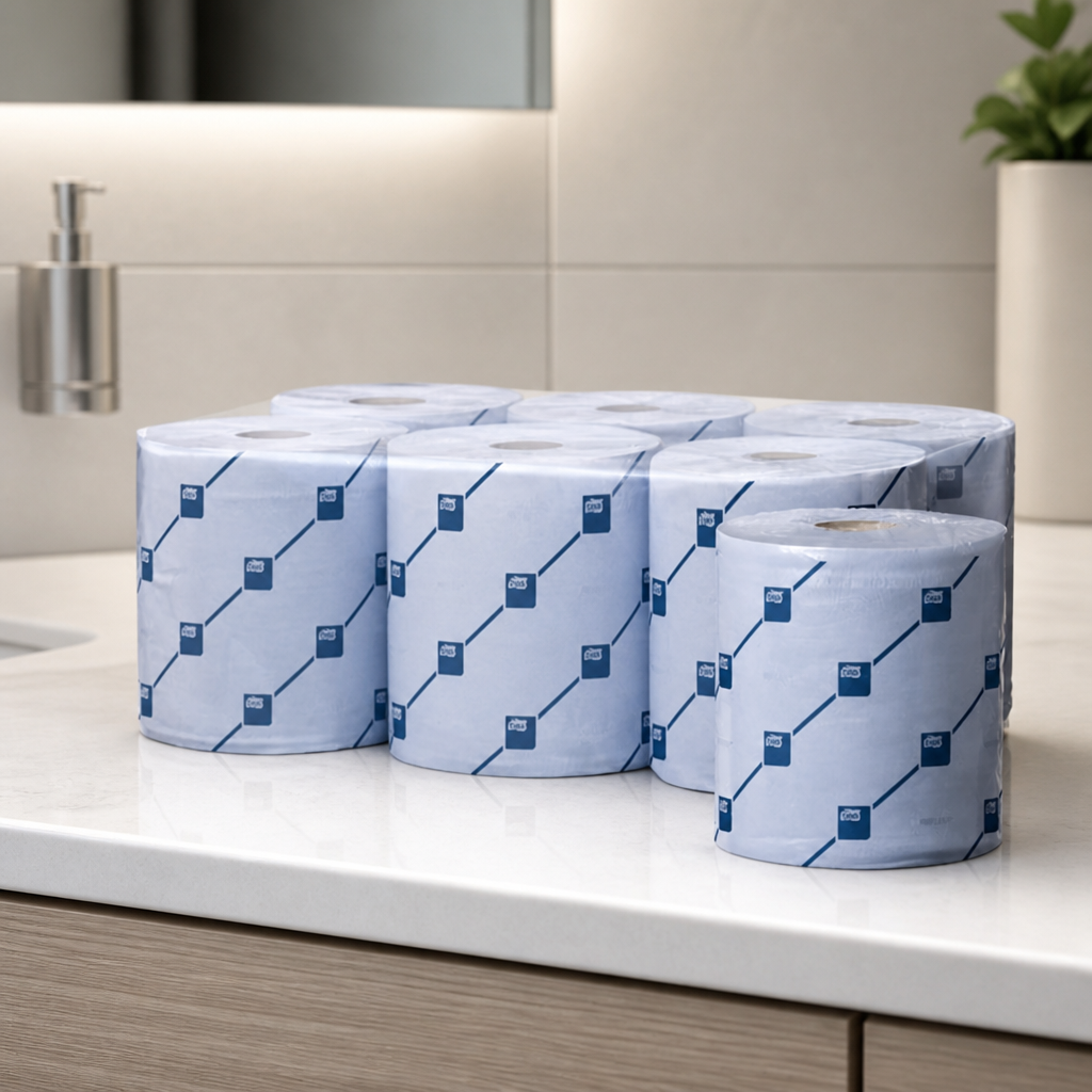 Commercial Paper Hand Towels 2-Ply Blue Roll 6 Pack