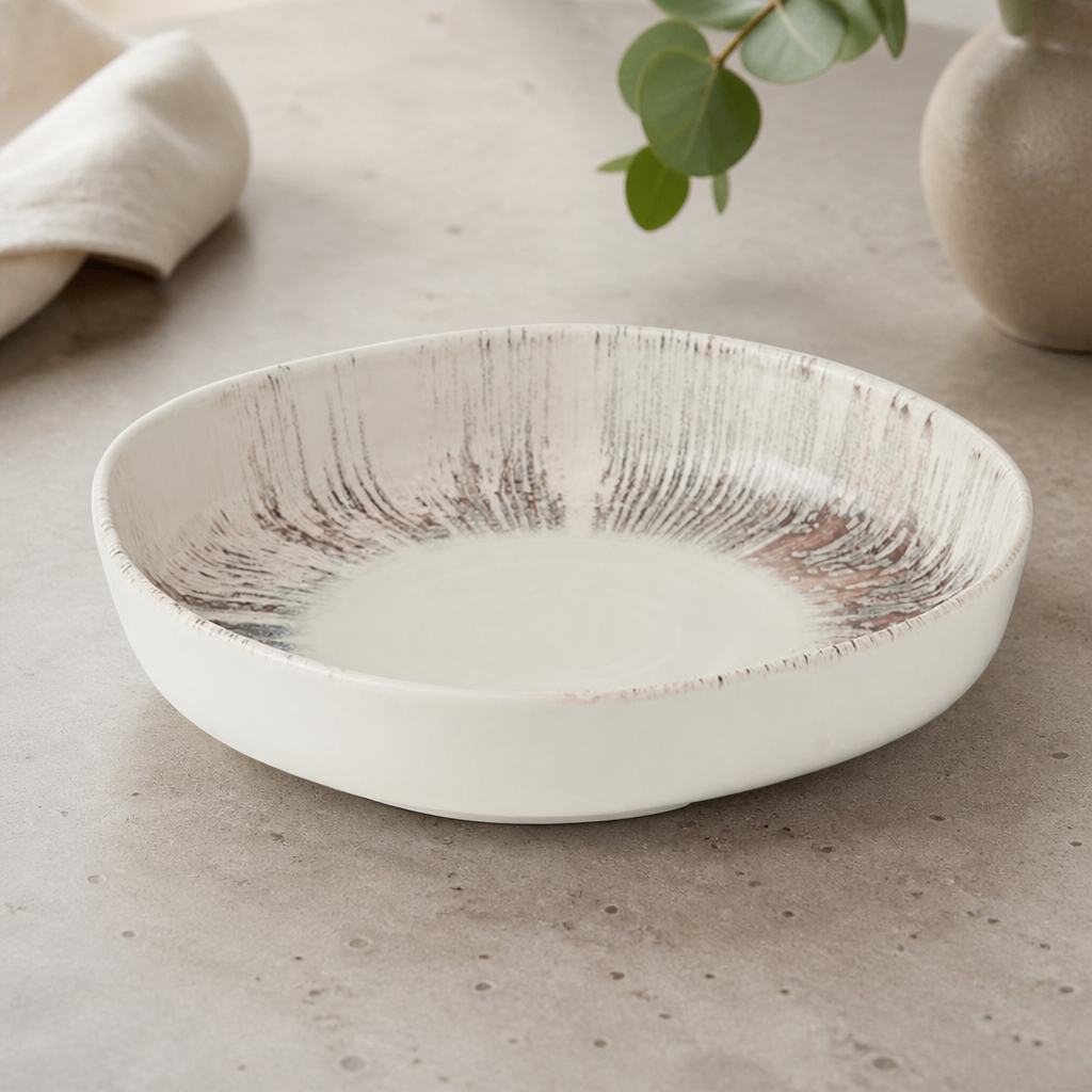 Commercial Walled Bowls 230mm Pink Super Vitrified Ceramic 6 Pack