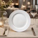 Commercial Wide Rimmed Plates 250mm Porcelain 12 Pack