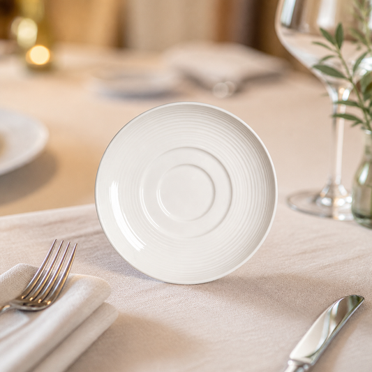 Commercial Hard Porcelain Saucers 152.5mm - 12 Pack