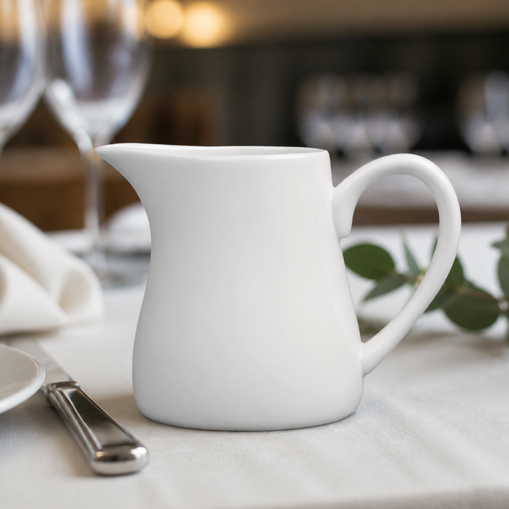 Commercial Whiteware Cream & Milk Jugs 212ml - 6 Pack
