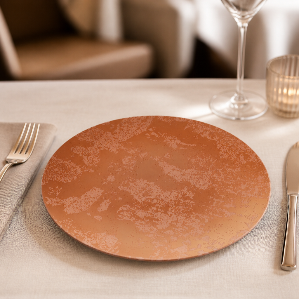 Crushed Velvet Coupe Plates 209mm for commercial catering, 6 pack