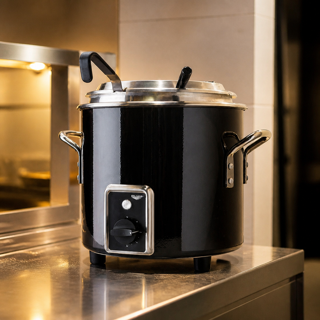 Commercial Soup Kettle 8.6kg Capacity Black Insulated Warmer