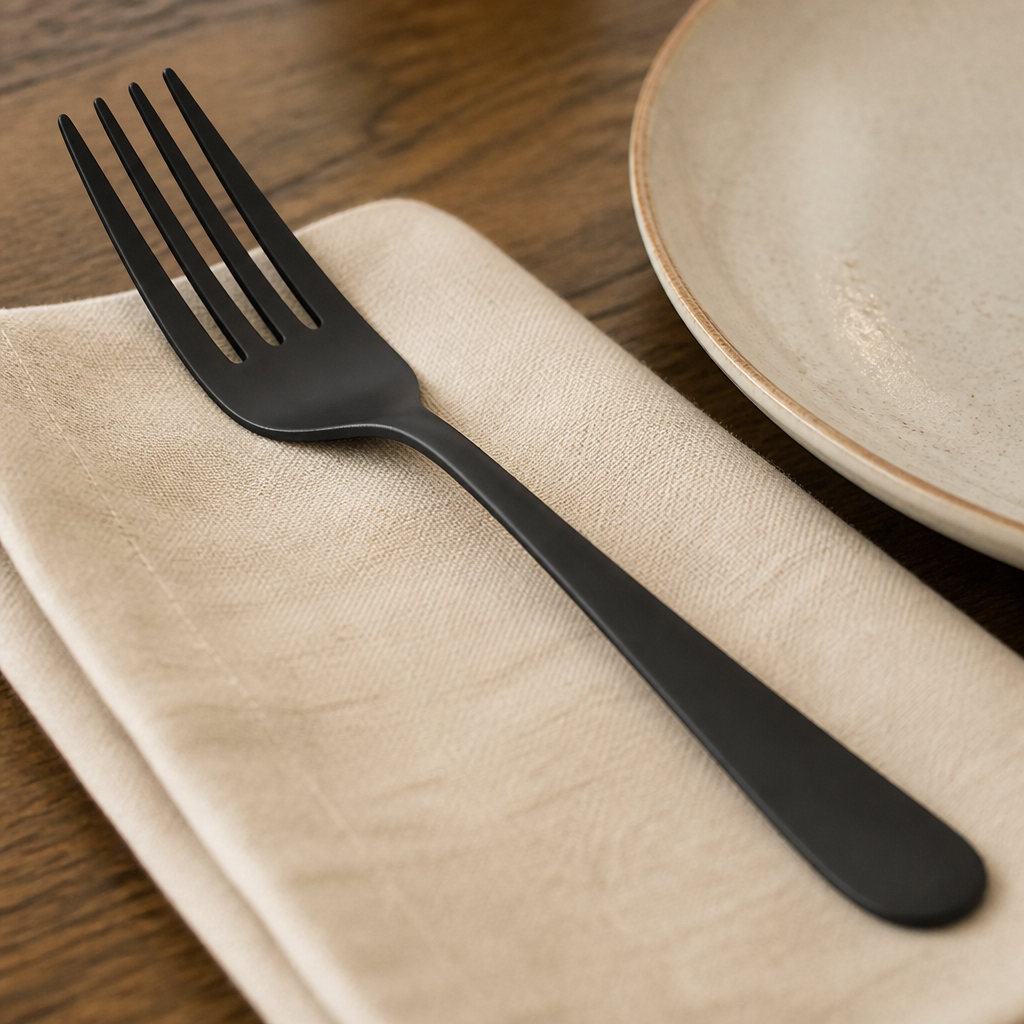 Commercial Black Table Forks 12 Pack Stainless Steel Cutlery