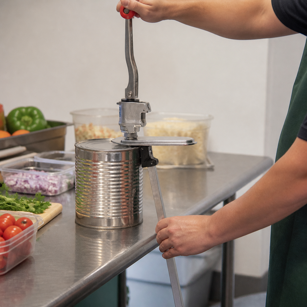 Commercial Heavy Duty Bench Can Opener 25in Stainless Steel
