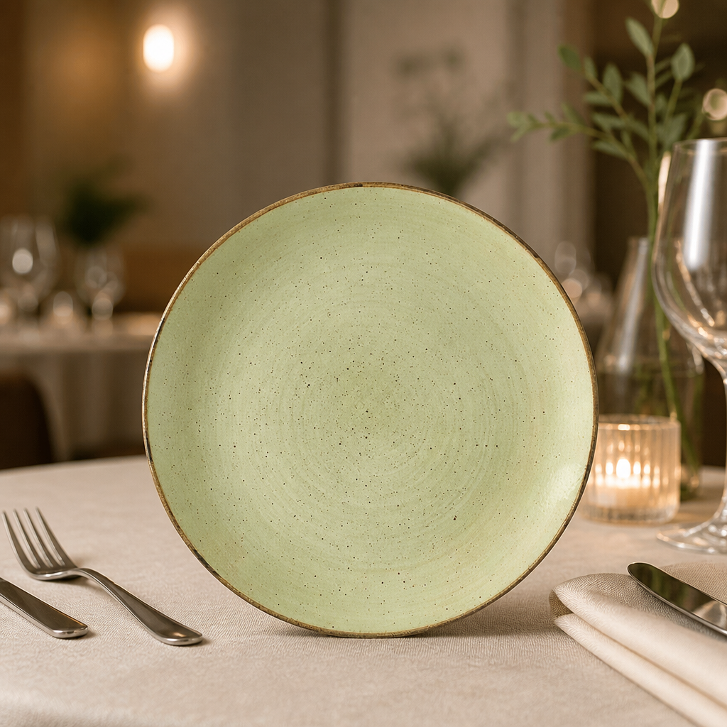 Commercial Raw Green Coupe Plates 260mm 12 Pack