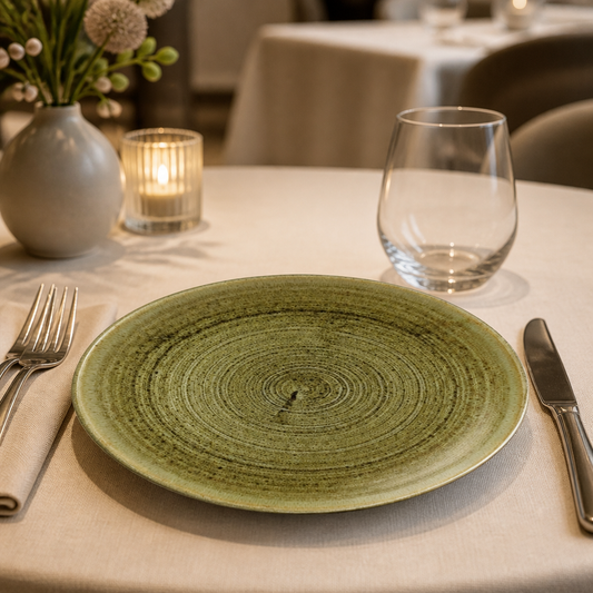 Commercial Olive Coupe Plates 8 2/3" - 12 Pack Super Vitrified