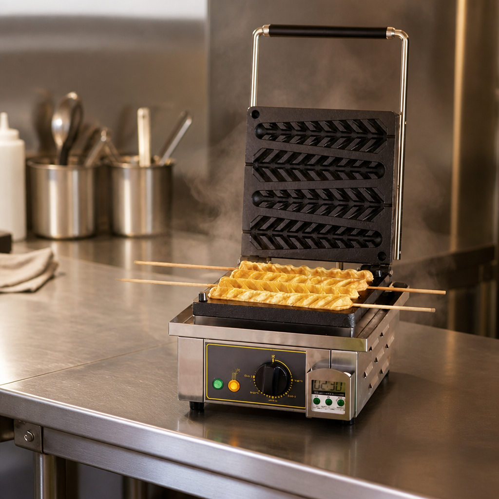 Commercial Corn Waffle Maker 4-Capacity for Catering Use