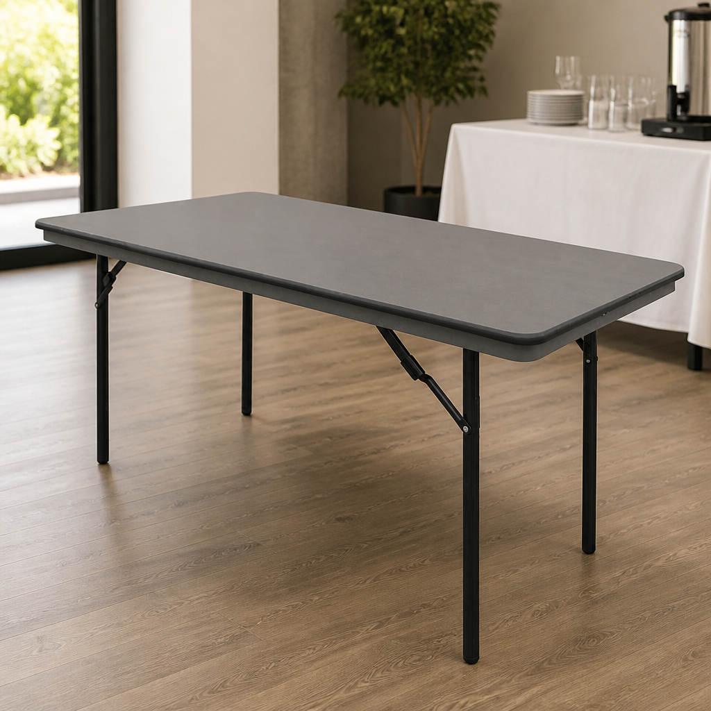 Commercial 5ft Folding Table with ABS Top and Steel Base