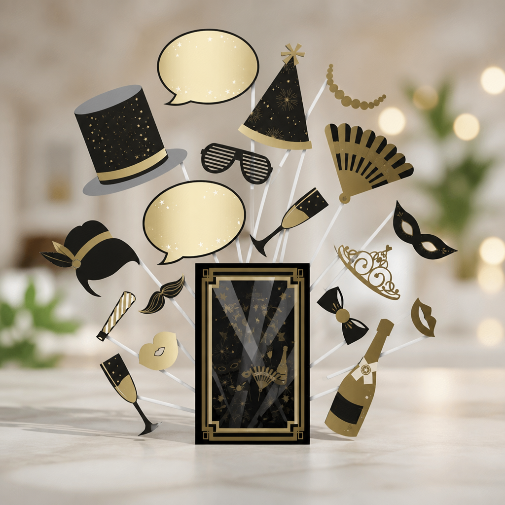 New Year Selfie Photo Props Kit for parties, 18 pack